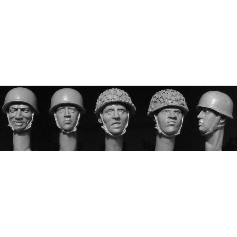 1/35 WWII German Fallschirmjaeger Paratrooper Helmet Heads (5 Types)