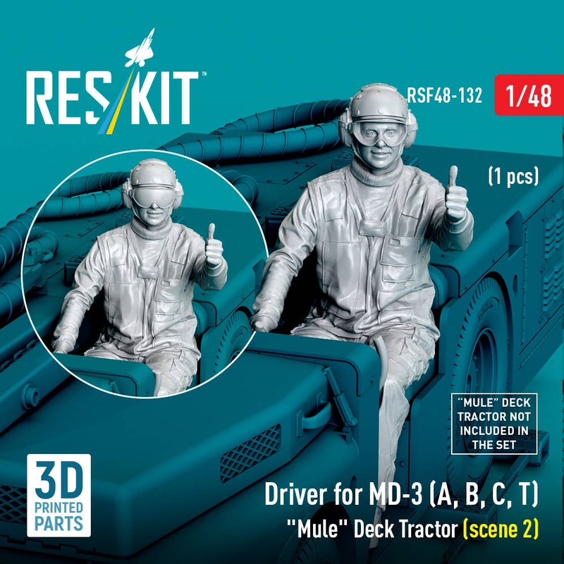 1/48 Driver for MD-3 (A, B, C, T) Mule Deck Tractor (scene 2) (1 pcs) (3D Printed)