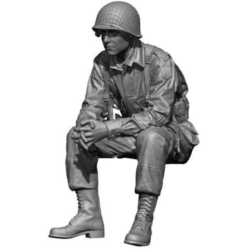 1/48 WW.II U.S. ARMY Paratrooper Sitting and Taking a Short Rest