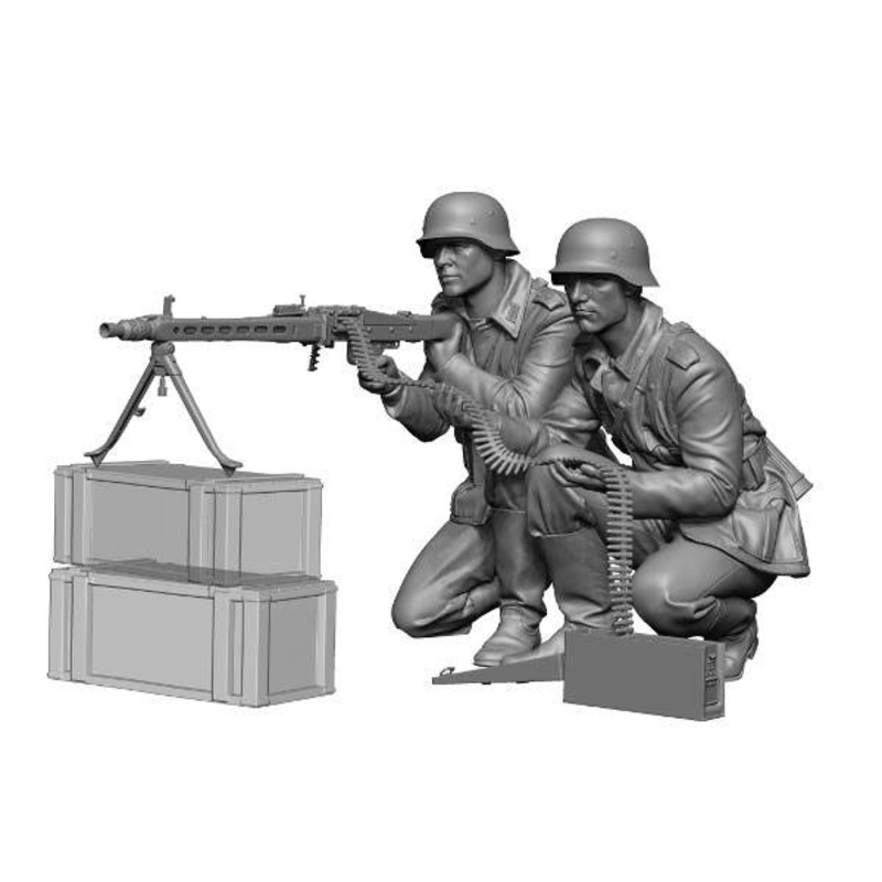 1/48 WWII German Machine Gun Team Set (2 Figures)