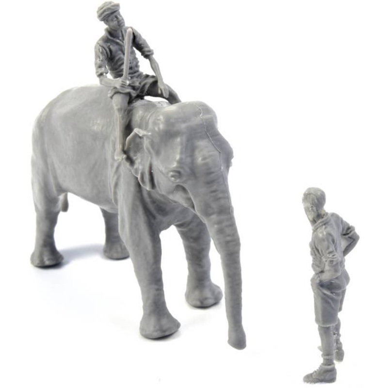 1/48 WWII RAF Mechanic in India + Elephant with Mahout (2 Fig. + Elephant)