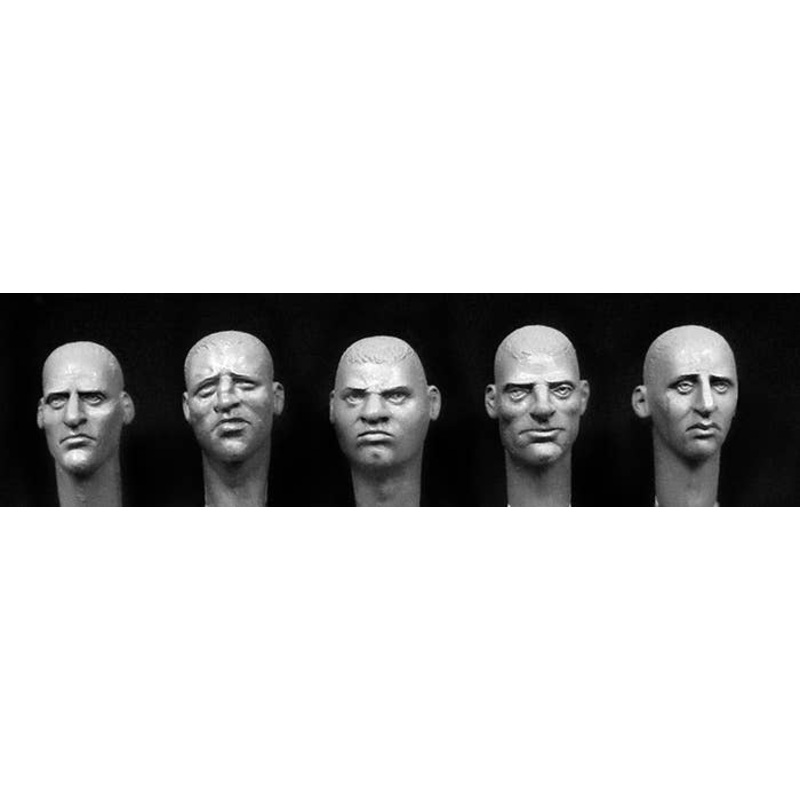 1/35 5 Character Heads with Stubble Haircuts