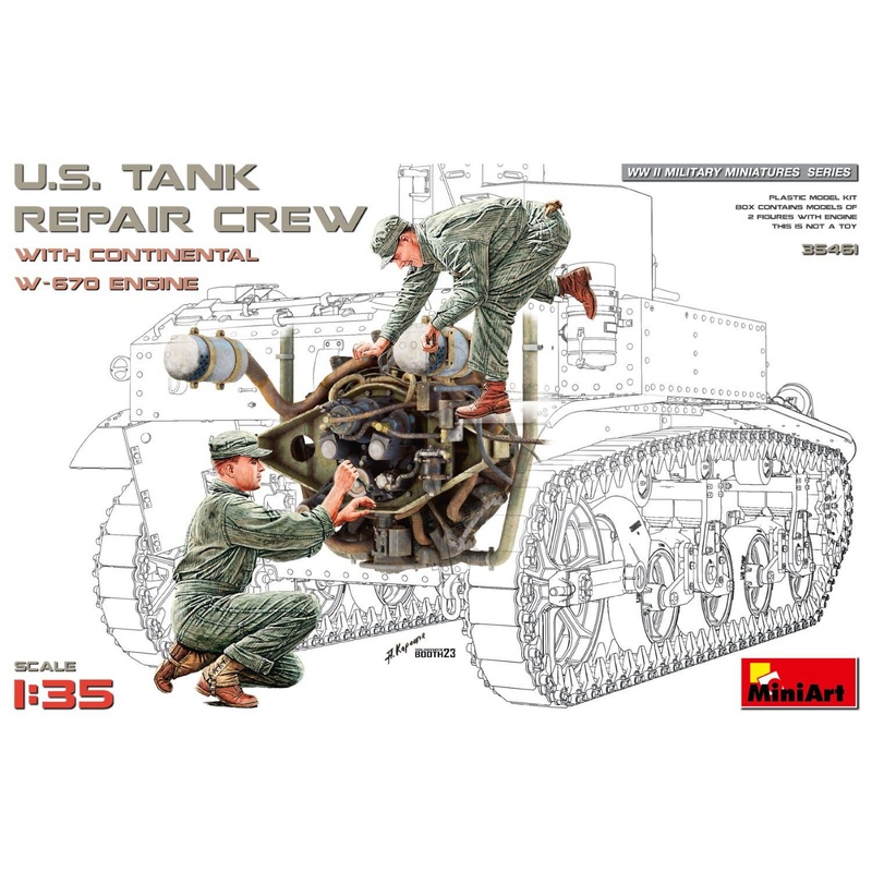 1/35 U.S. TANK REPAIR CREW with Continental W-670 Engine