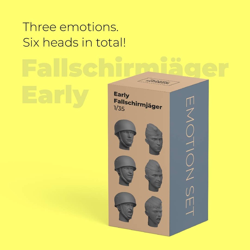1/35 WWII German Emotion Set Fallschirmjager Head Early Type (6 Pieces)