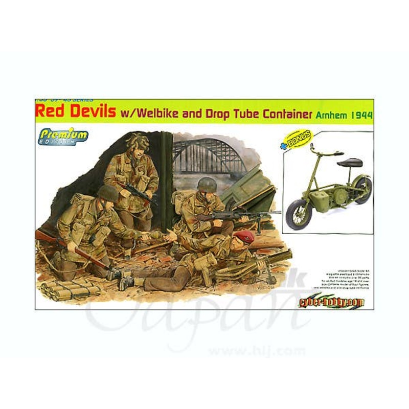 1/35 WWII Red Devils w/Welbike & Drop Tube Container Arnhem 1944