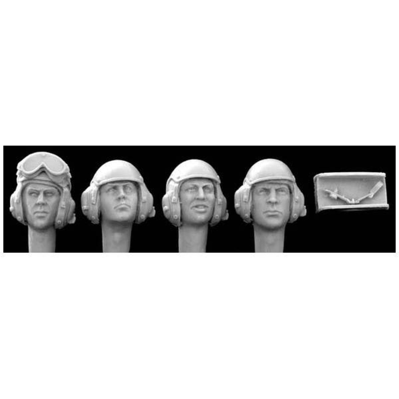 1/35 4 Heads w/US Tank Crew Headgear 1980s to Present
