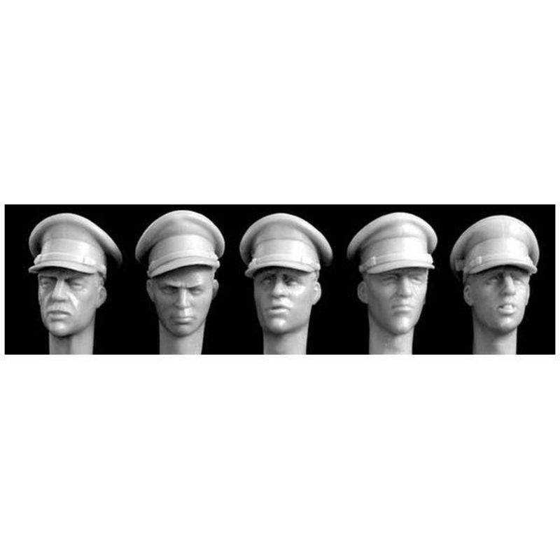 1/35 5 Heads Wearing British Style Officers Caps