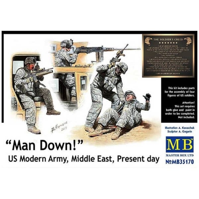 1/35 American Soldier "Man Down" (4 Set) The Middle East