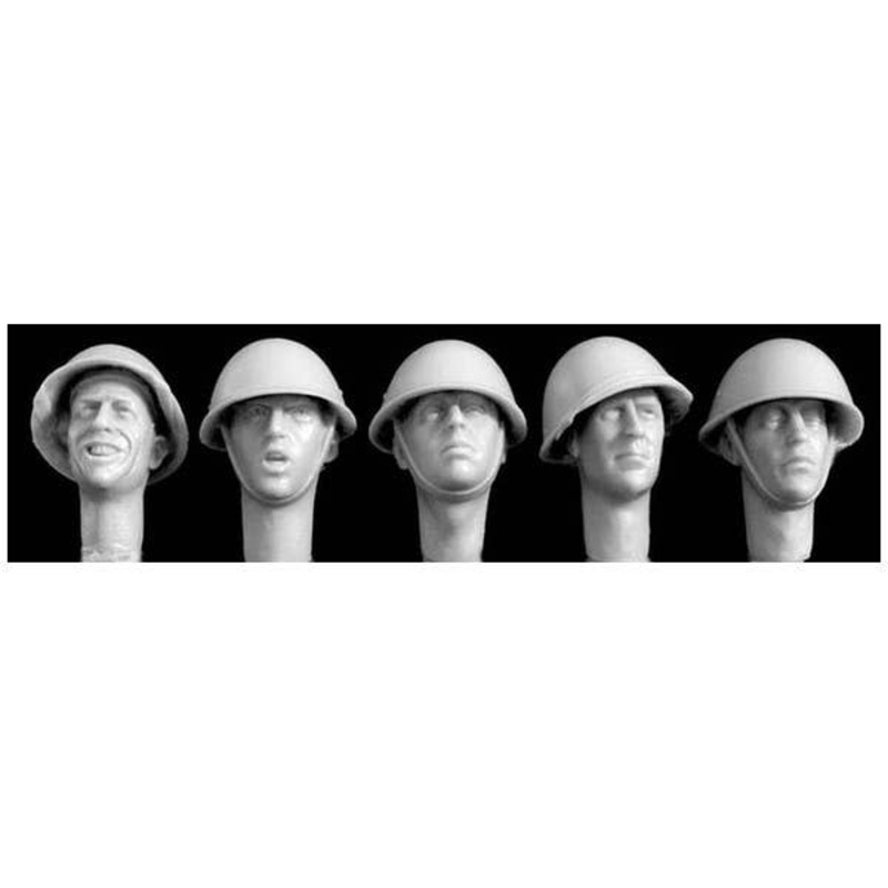 1/35 Heads wearing British Mk III Helmets 1944/80s (5pcs)