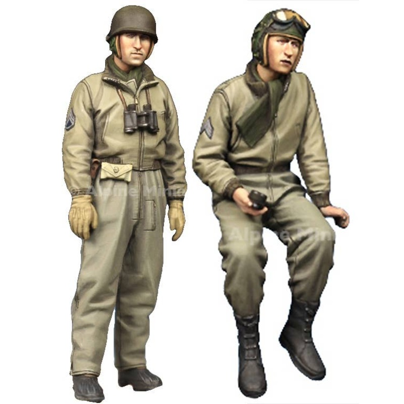 1/35 WW.II Tank Soldier Set With A U.S. Army Muffler (2 Body Set)
