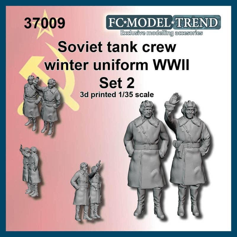 1/35 WWII Russian / Soviet Tank Crew (Winter Equipment) Set #2 (2pcs)