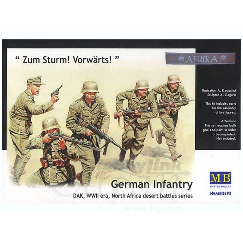 1/35 B-Grade German Infantry DAK WWII Era North Africa Desert Battles