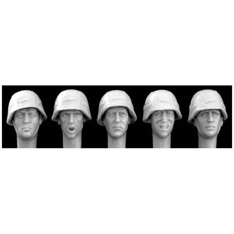 1/35 Heads with German Army Style Camouflage Helmet Covers WWII
