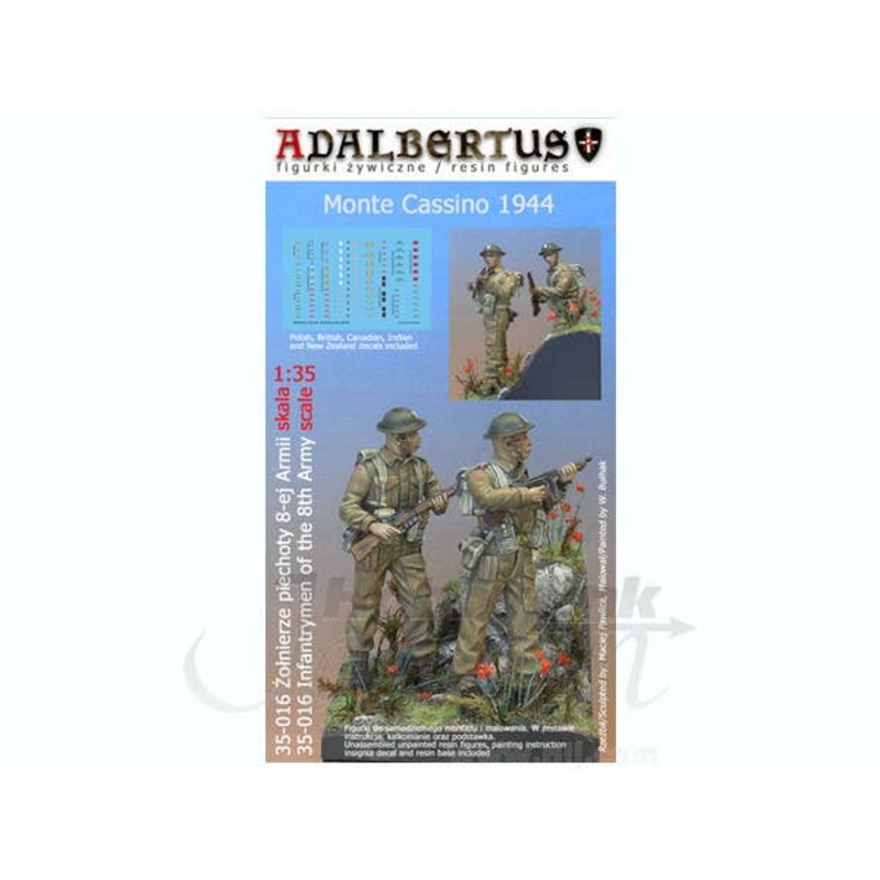 1/35 Monte Cassino 1944 8th Army Infantrymen w/Decals
