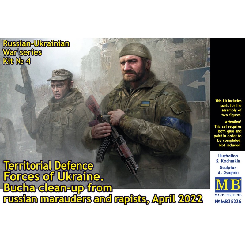 1/35 Russian-Ukrainian War Series, Kit No. 4. Territorial Defence Forces of Ukraine. Bucha clean-up, April 2022