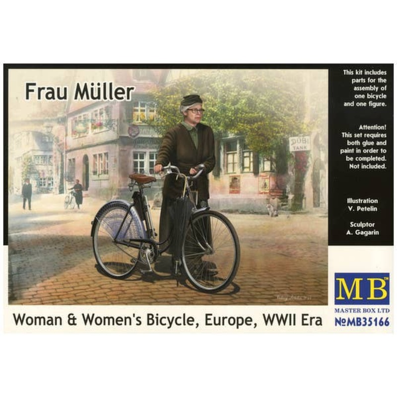 1/35 Woman & Woman's Bicycle Europe WWII Era