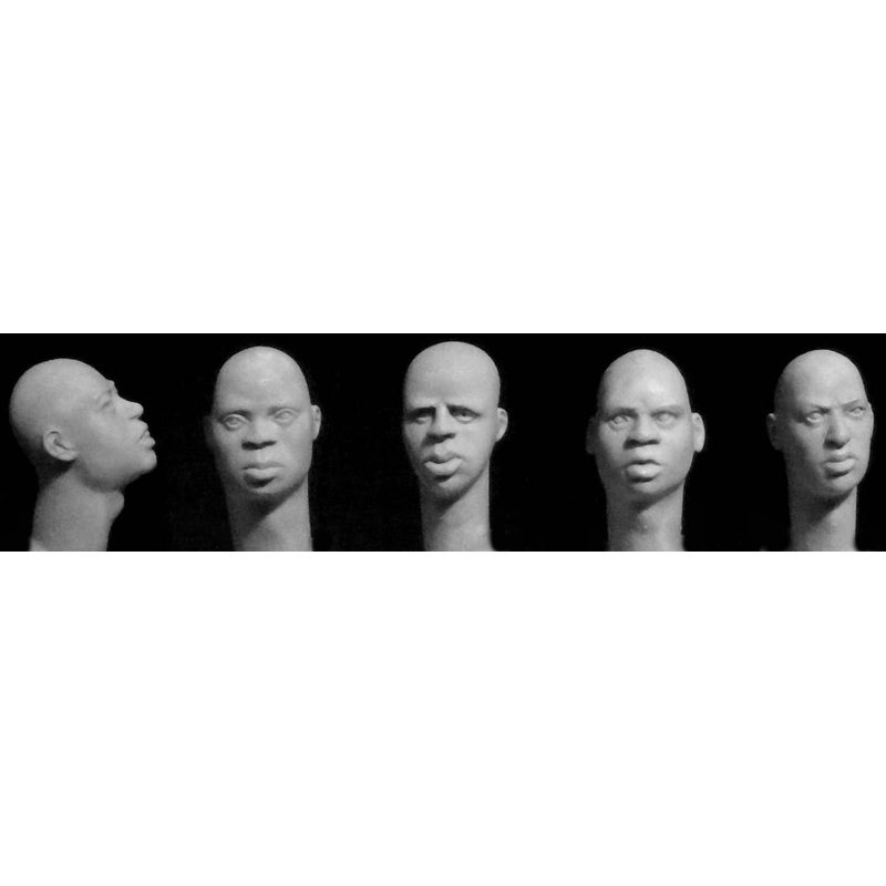 1/35 5 Heads, Bare Heads with African Features