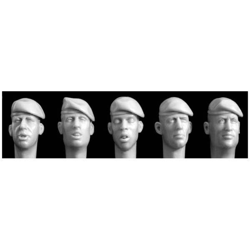 1/35 5 Heads Wearing Berets Pulled Left