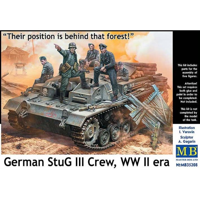 1/35 German StuG III Crew. WW II era. Their position is behind that forest!