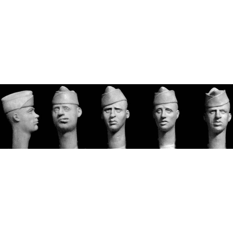 1/35 5 Heads, Wearing US Overseas Caps