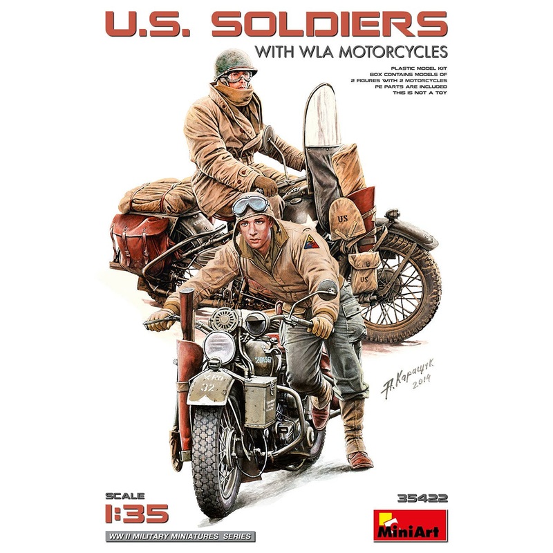 1/35 U.S. Soldiers with WLA Motorcycles