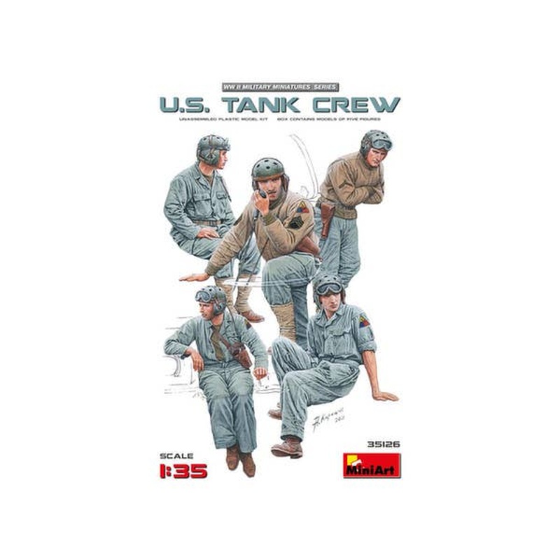 1/35 WWII U.S. Tank Crew Figure Set (5 Figures)