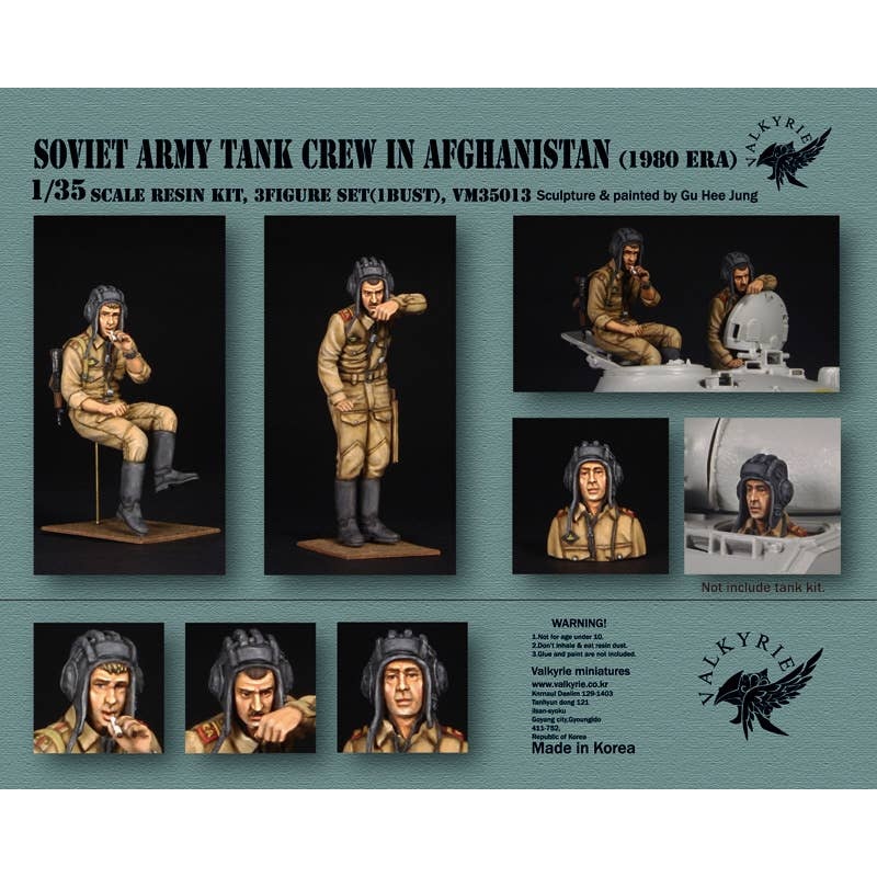 1/35 Russian/Soviet Soviet Tank Crew Set Afghanistan Conflict 1980S (2 Figures + 1 Bust Included)
