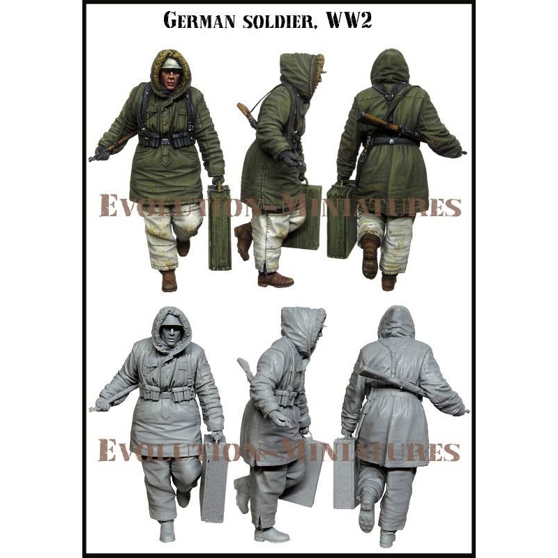 1/35 WWII German Infantry in Winter Carrying Supplies Kharkov 1943
