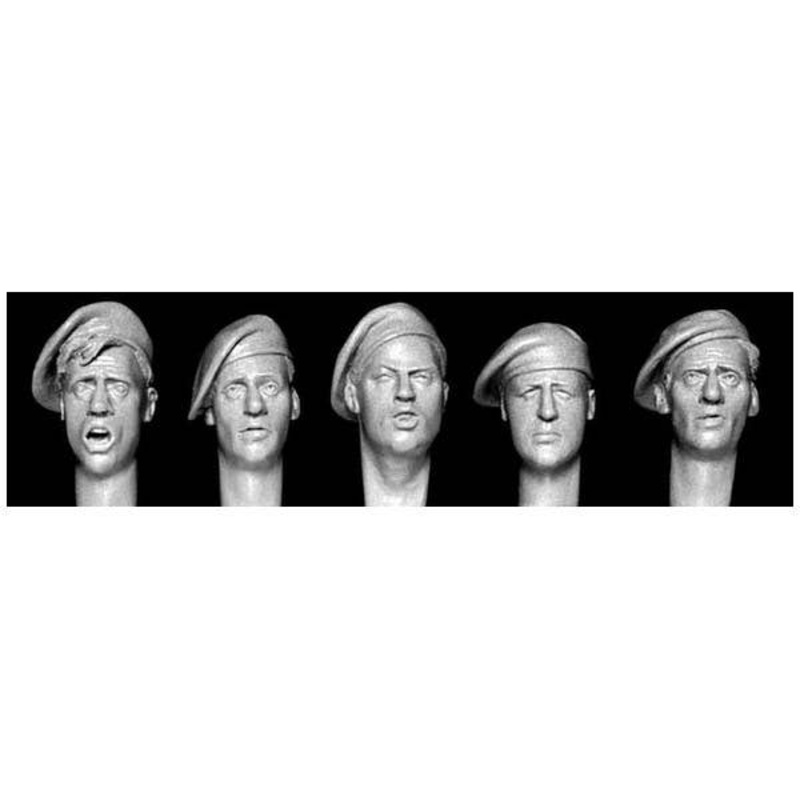 1/35 5 Heads with Typical WWII Style British Berets