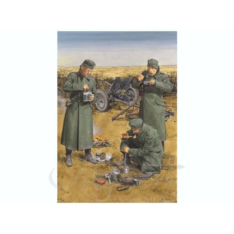 1/35 "Chow Time" German Anti-Tank Gun Crew w/3.7cm Pak 36/37 (Eastern Front)