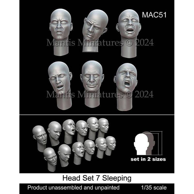 1/35 General Purpose Headset 7 Sleeping Expression (6 Types, 2 Sizes, 12 Pieces)