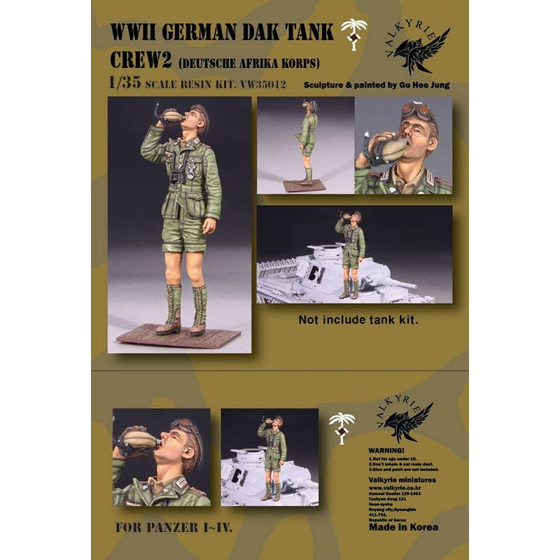 1/35 WWII German Army/Afrika Korps Tank Crew 2 Soldier Drinking Water