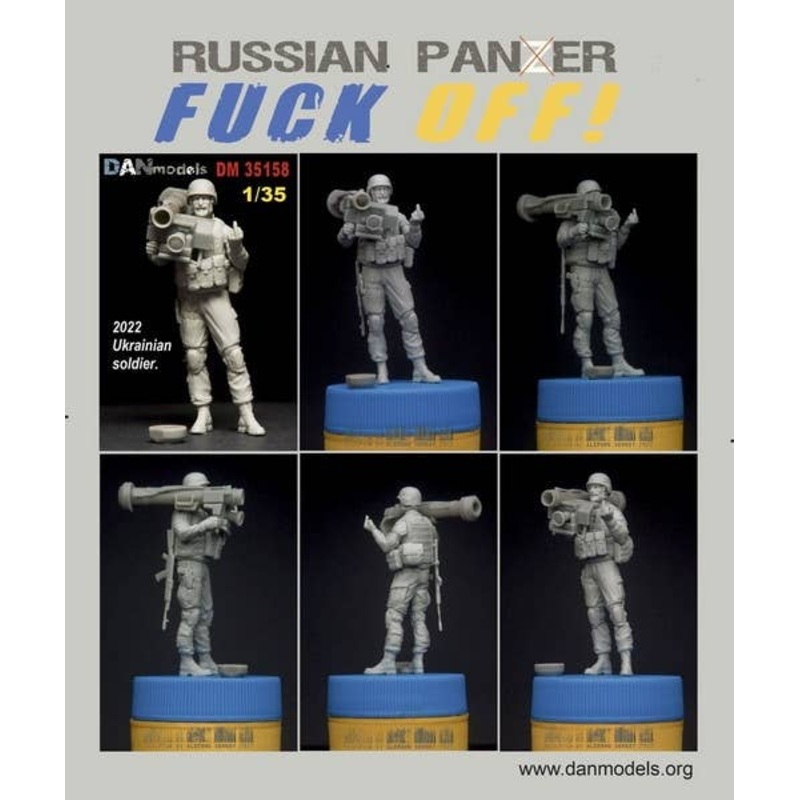 1/35 2022 Ukrainian soldier Russian Panzer F--- Off!