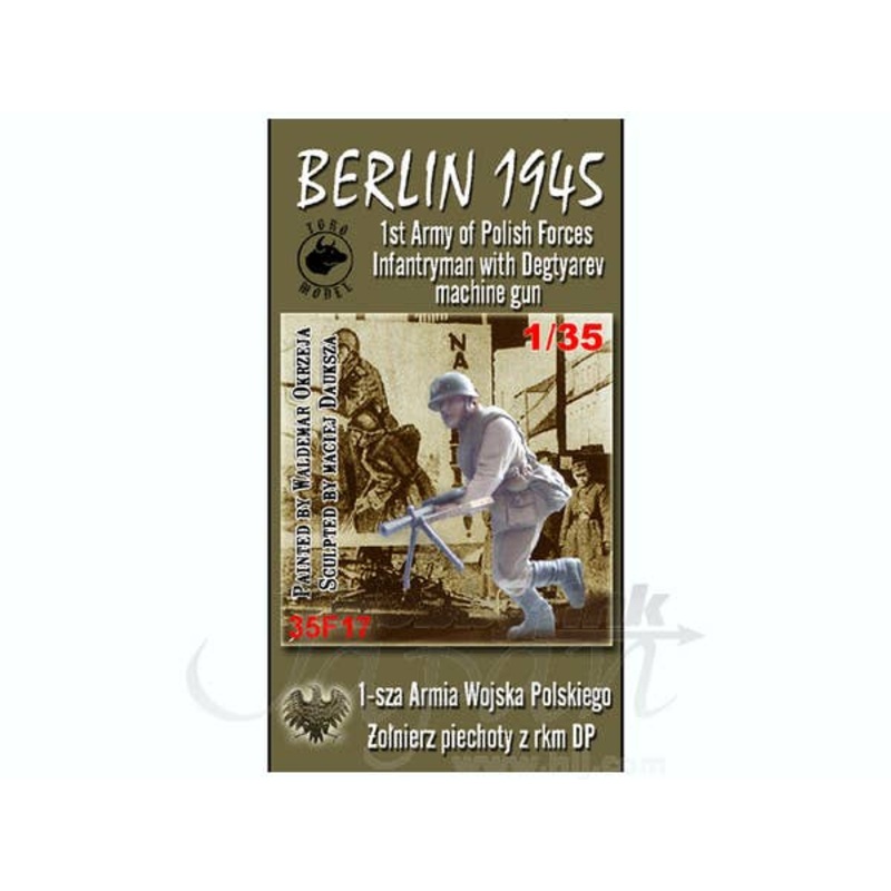 1/35 Berlin 1945 1st Army of Polish Forces Infantryman w/Degtyarev Machinegun