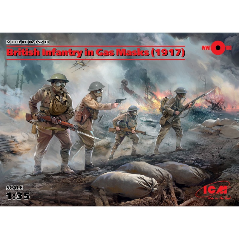 1/35 British Infantry in Gas Masks (1917)