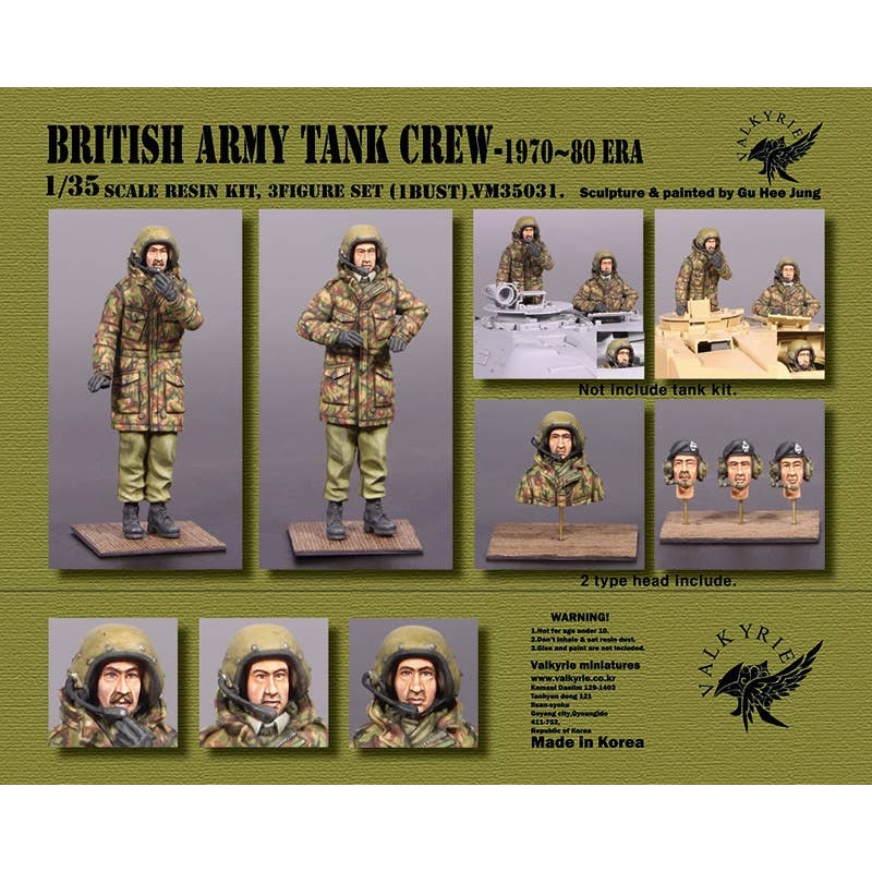 1/35 Current British Army Tank Crew Set 1970-80S (2 Figures + 1 Bust Included)