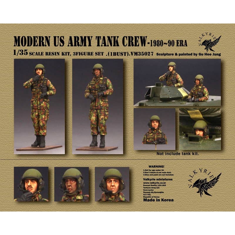 1/35 Current USA Tank Crew Set 1980-90S (2 Figures + 1 Bust Included)