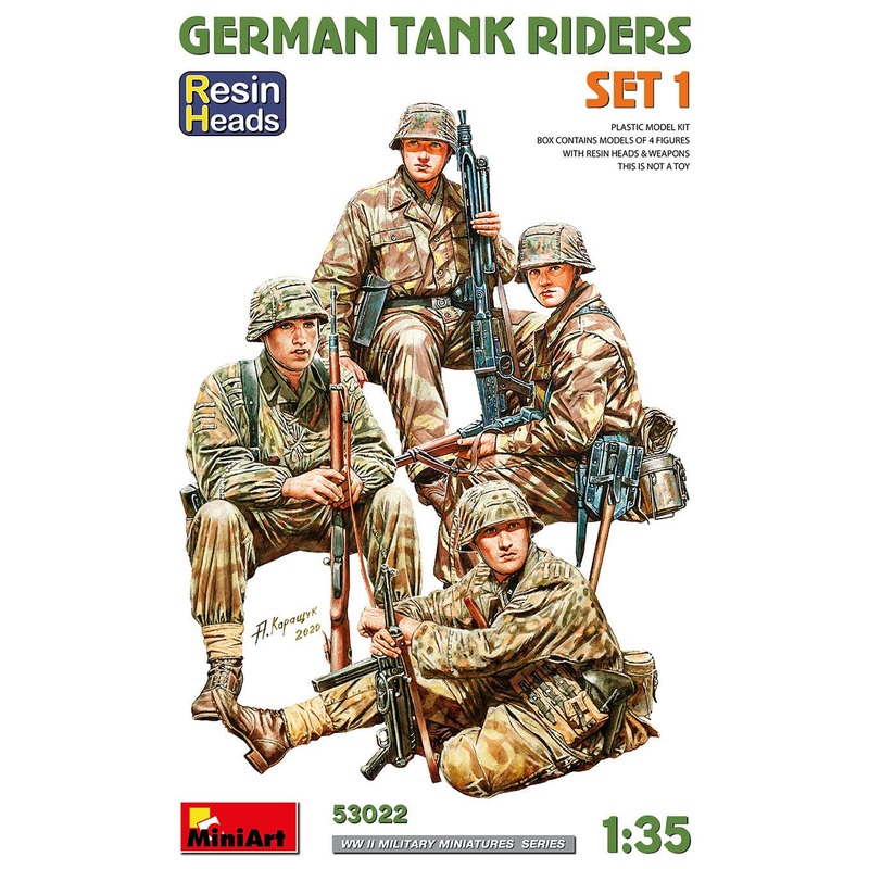 1/35 German Tank Riders Set 1. Resin Heads