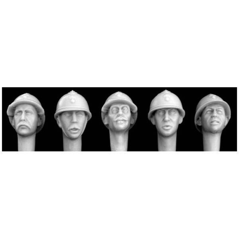 1/35 Heads Wearing French WW1 Pattern Adrian Helmets (5pcs)