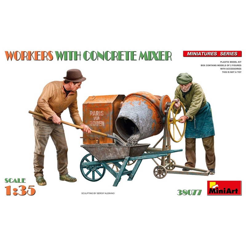 1/35 Workers with Concrete Mixer