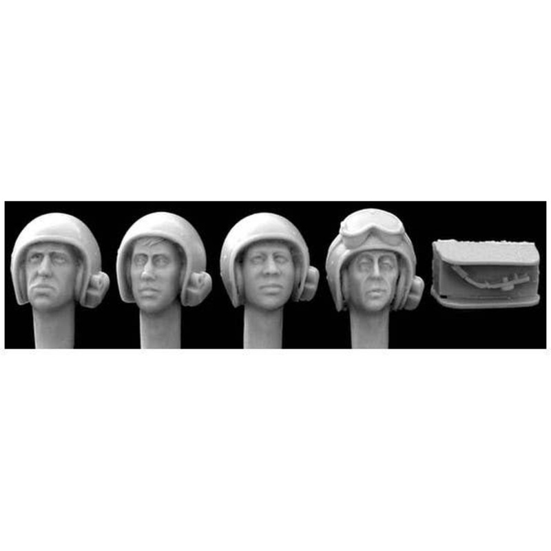 1/35 4 Heads with 1960s US AFV Helmets