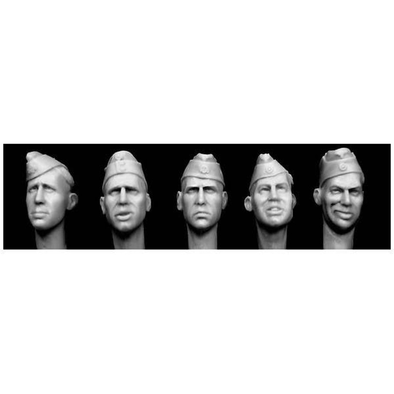 1/35 5 Heads Wearing Various German Sidecaps
