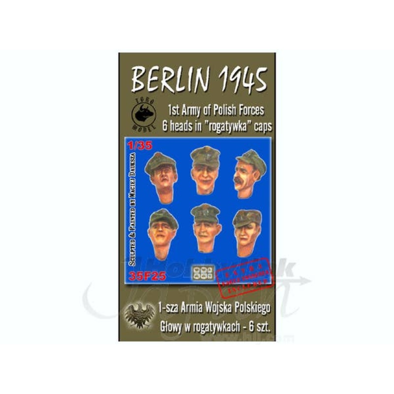 1/35 Berlin 1945 1st Army of Polish Forces 6 Heads in Rogatywka Caps