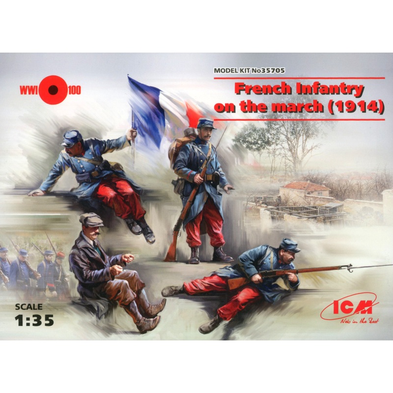 1/35 French Infantry on the March (1914) (4 figures)