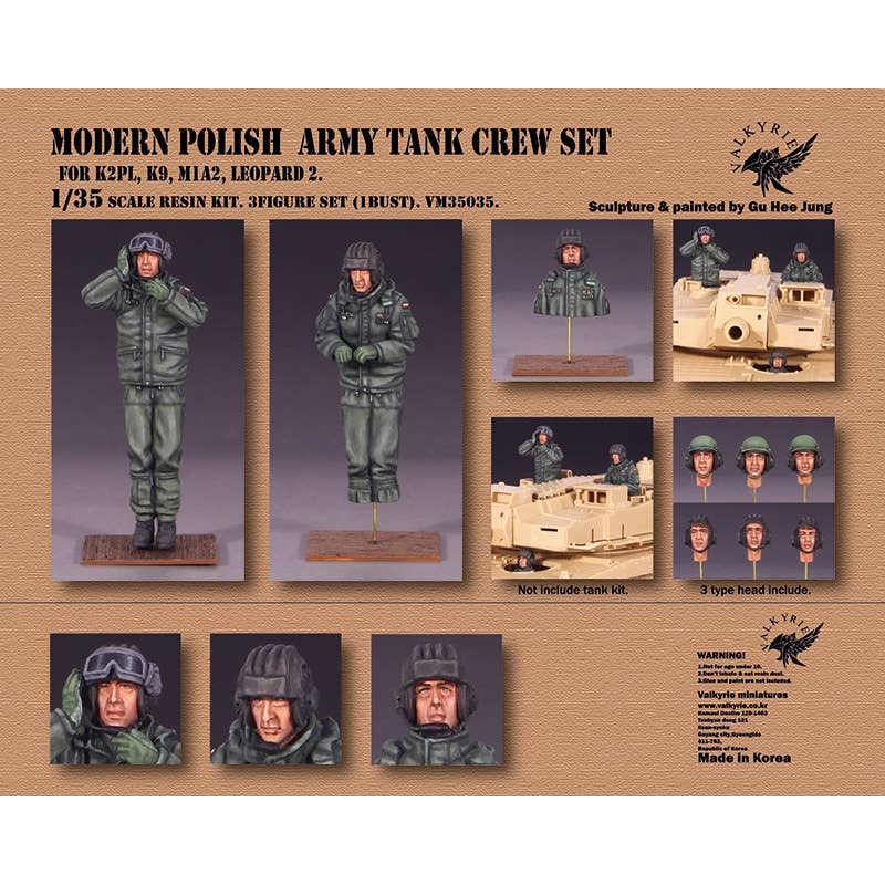 1/35 Modern Polish Army Tank Crew Set (2 Figures & 1 Bust)