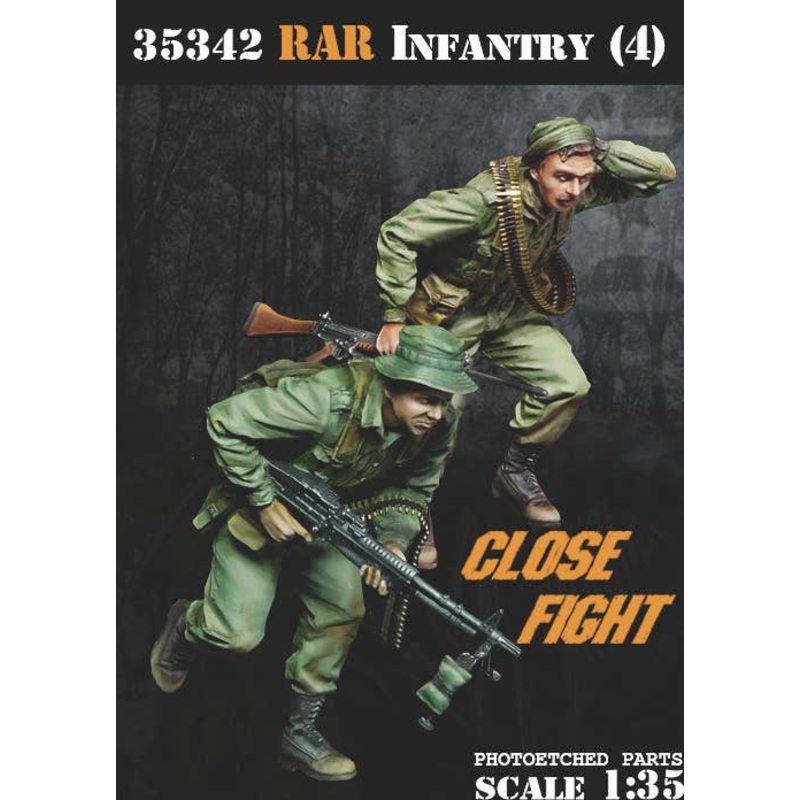 1/35 Vietnam War RAR Infantry (4) Fire Point Moving Machine Gun Team
