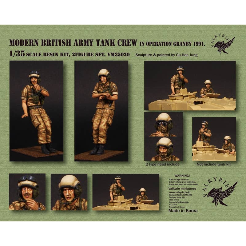 1/35 Current British Army Tank Crew Set 1991 Gulf War Operation Granby (2 Pieces)