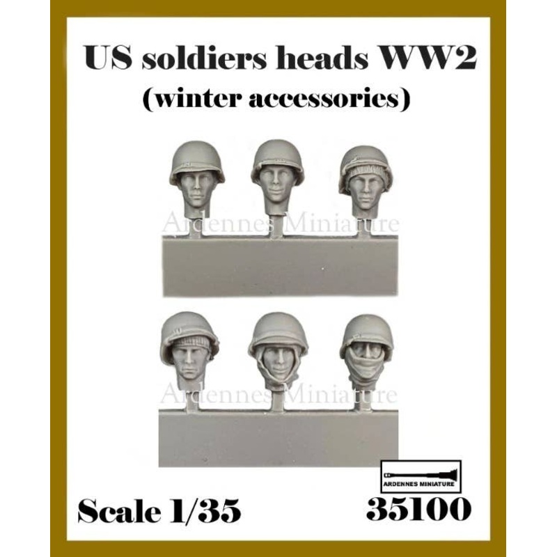 1/35 Us Soldiers Heads WW2 (Winter Accessories)