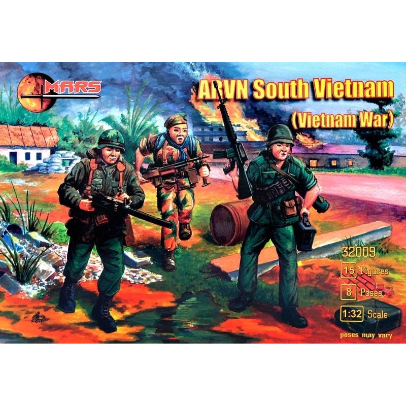 1/32 ARVN South Vietnam, Vietnam War (15 figures, 8 poses)