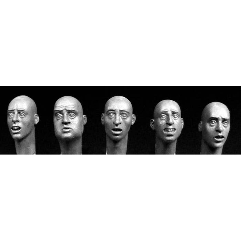 5 Replacement Heads for 1/32 54mm Figurines